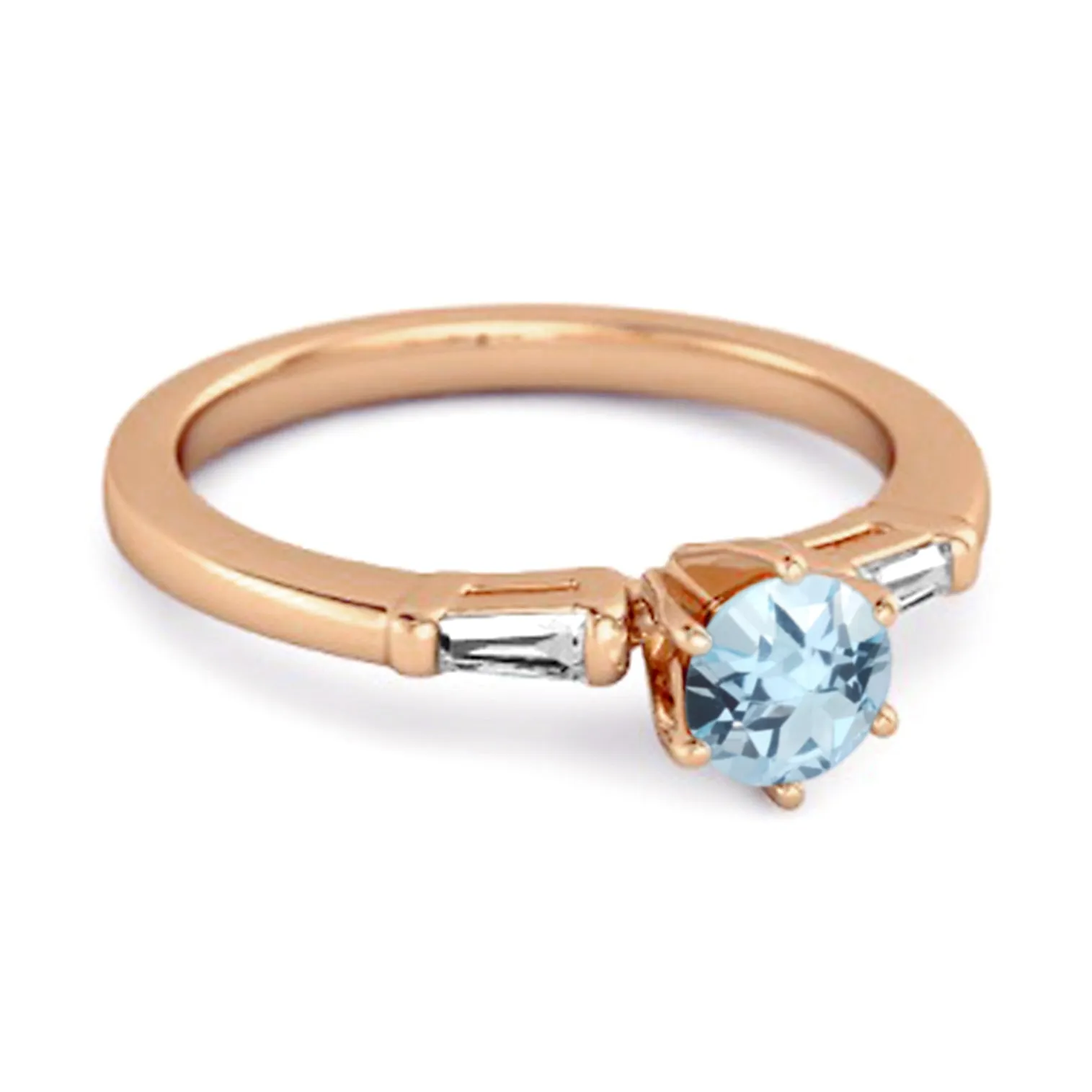 0.10 Ct Blue Topaz 925 Sterling Silver Solitaire Anniversary Ring