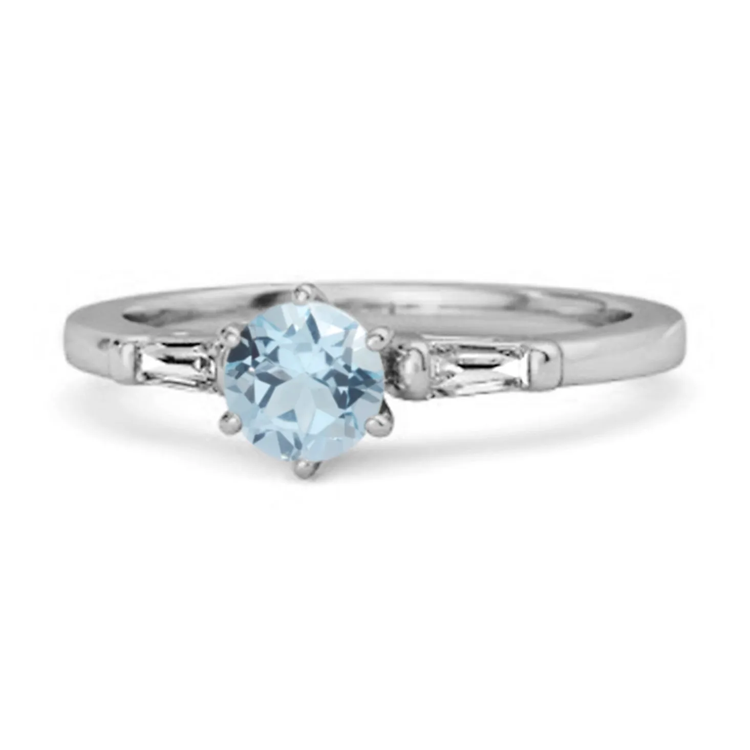0.10 Ct Blue Topaz 925 Sterling Silver Solitaire Anniversary Ring