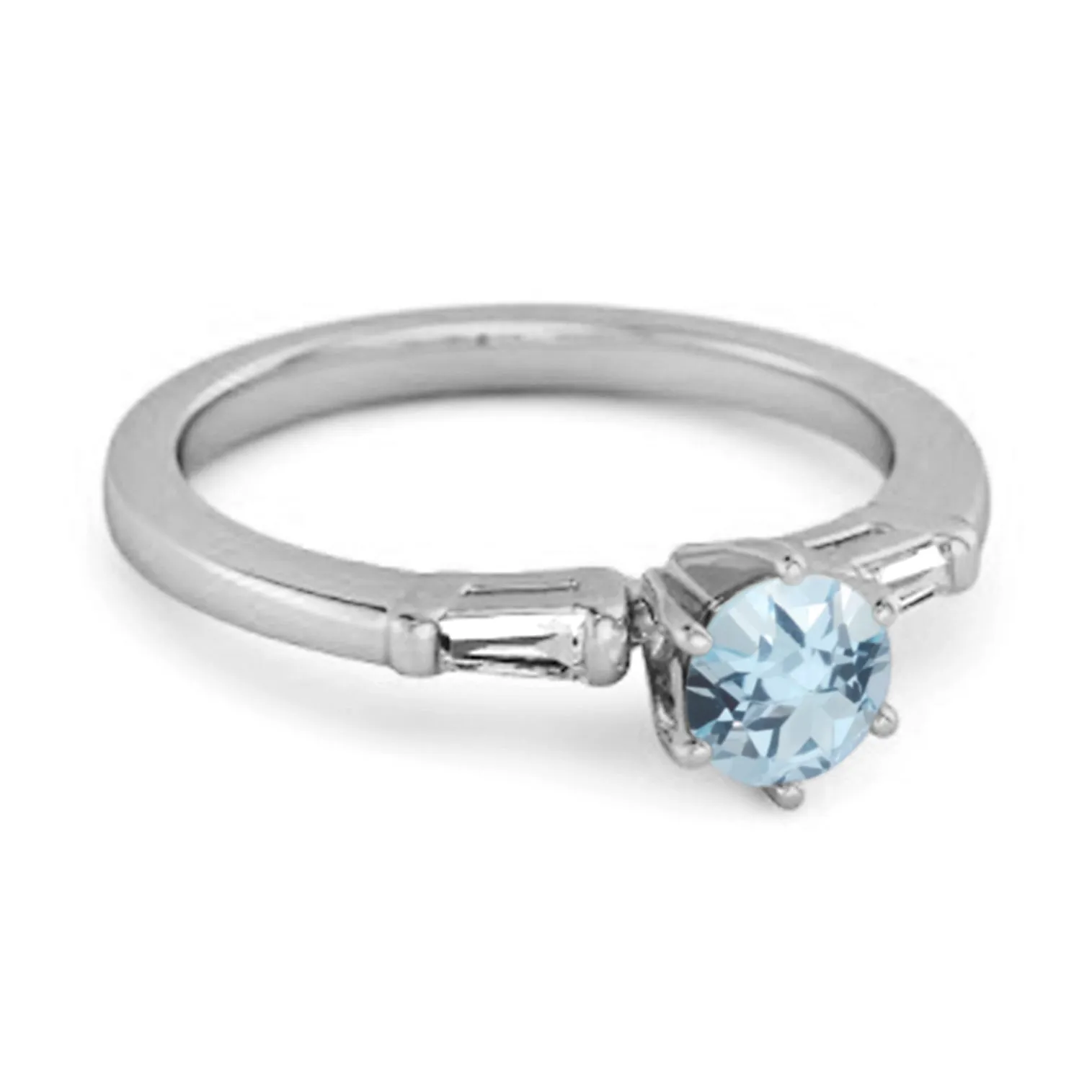 0.10 Ct Blue Topaz 925 Sterling Silver Solitaire Anniversary Ring