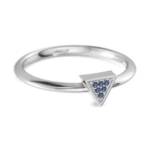0.12Ct Blue Sapphire Love & Pride 925 Sterling Silver Stacking Ring
