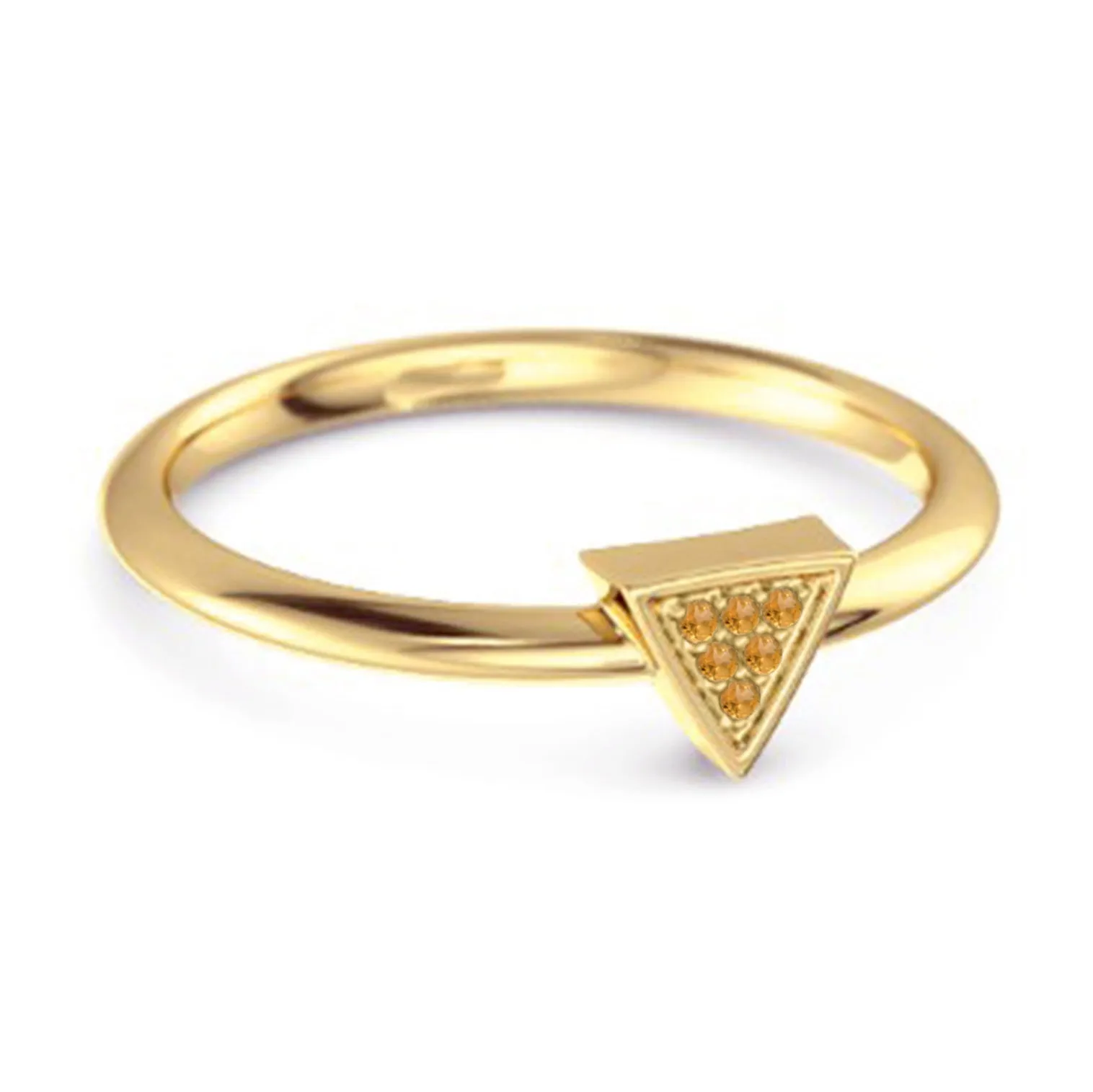 0.12Ct Citrine Love & Pride 925 Sterling Silver Stacking Ring