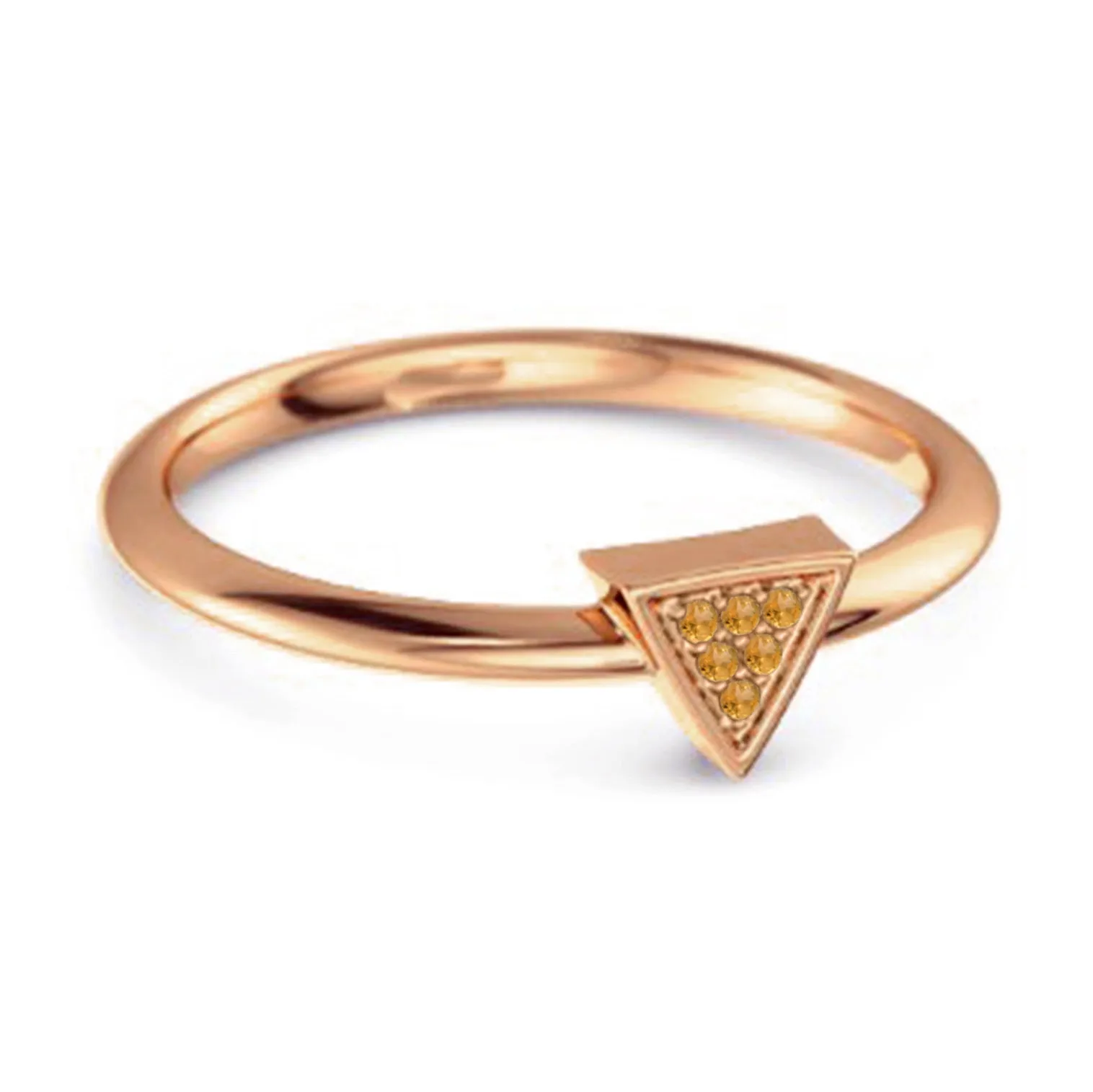 0.12Ct Citrine Love & Pride 925 Sterling Silver Stacking Ring