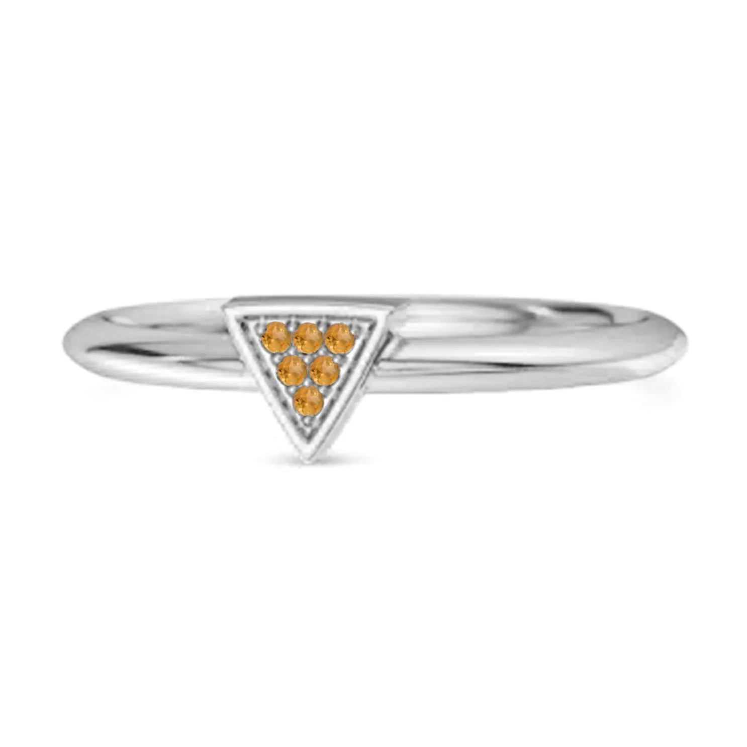 0.12Ct Citrine Love & Pride 925 Sterling Silver Stacking Ring