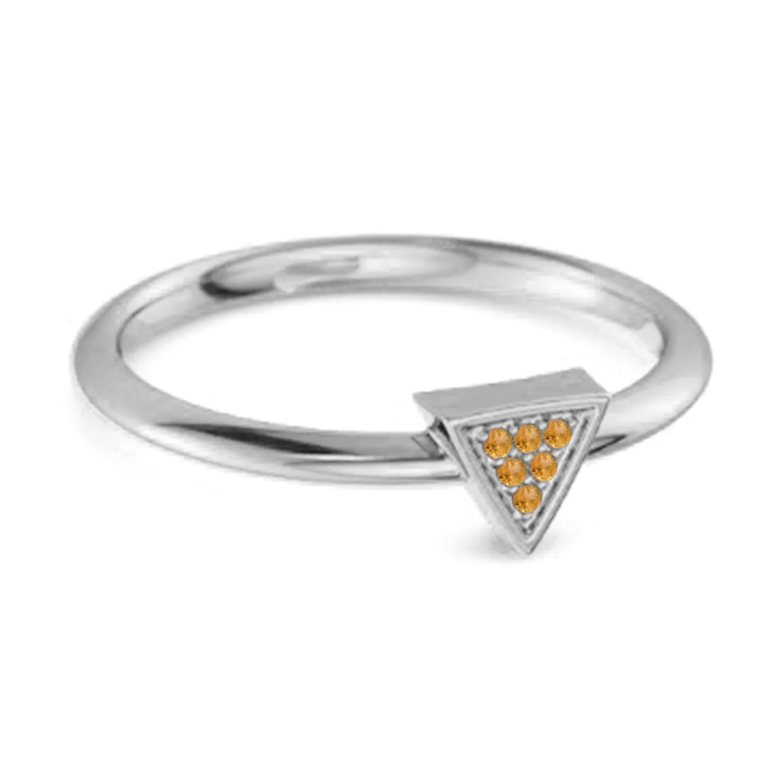 0.12Ct Citrine Love & Pride 925 Sterling Silver Stacking Ring
