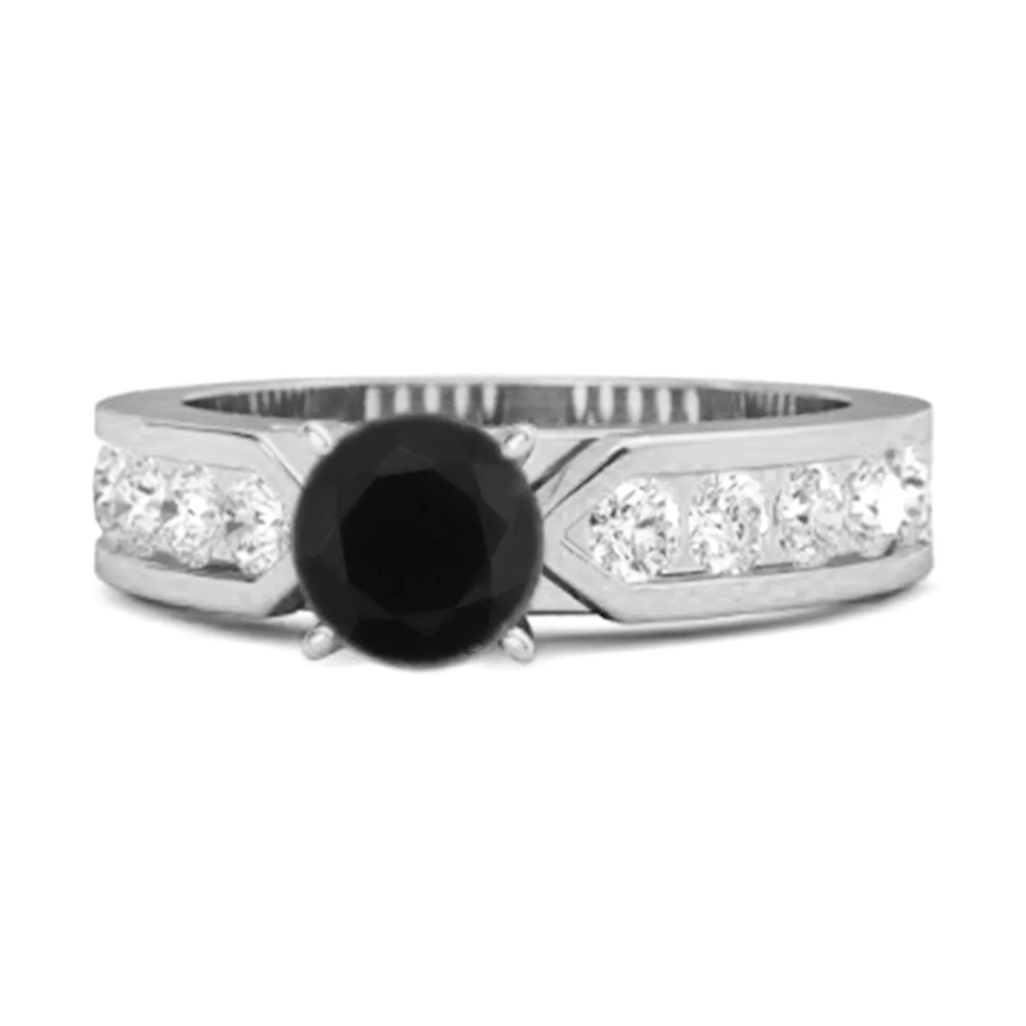 0.25 Ct Black Spinel 925 Sterling Silver Marguerite Tale Of Beauty Ring
