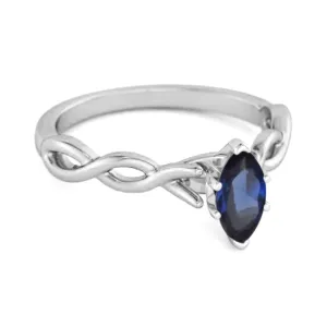 0.25 Ct Blue Sapphire 925 Silver January Birthstone Engagement Ring