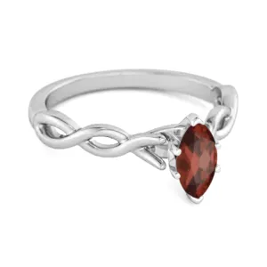 0.25 Ct Garnet 925 Silver January Birthstone Engagement Ring
