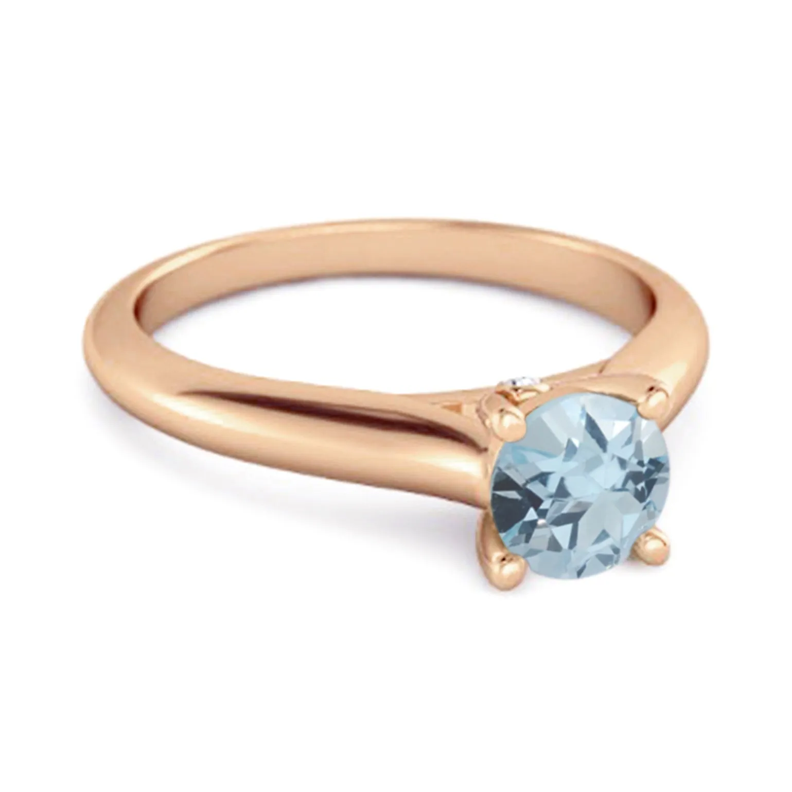 0.25 Ctw Blue Topaz Solitaire Sterling Silver Delaney Ring