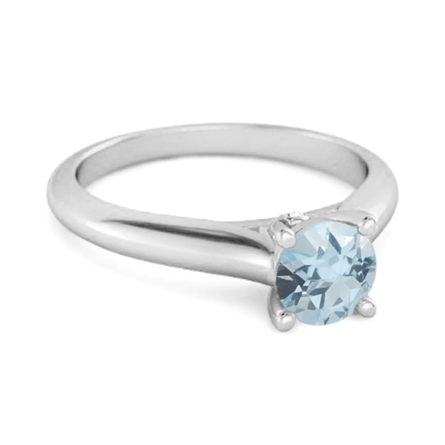 0.25 Ctw Blue Topaz Solitaire Sterling Silver Delaney Ring