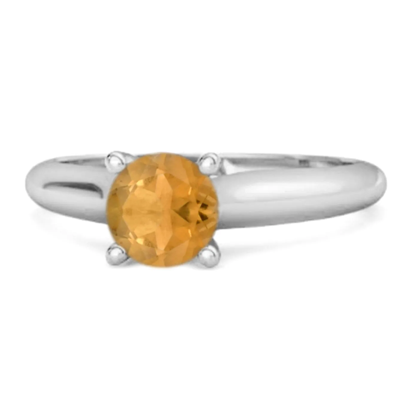 0.25 Ctw Citrine Solitaire 925 Silver Delaney Ring