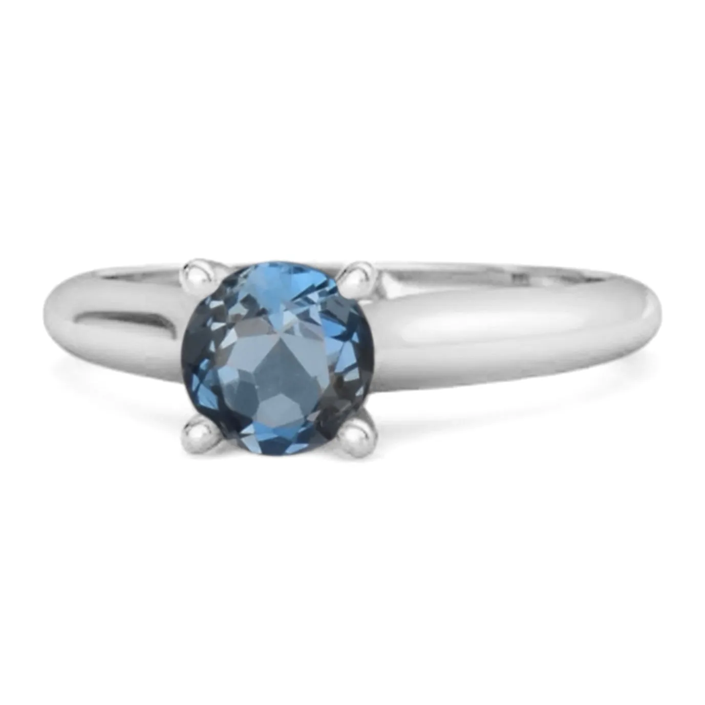 0.25 Ctw London Blue Topaz Solitaire 925 Silver Delaney Ring