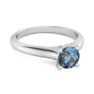 0.25 Ctw London Blue Topaz Solitaire 925 Silver Delaney Ring