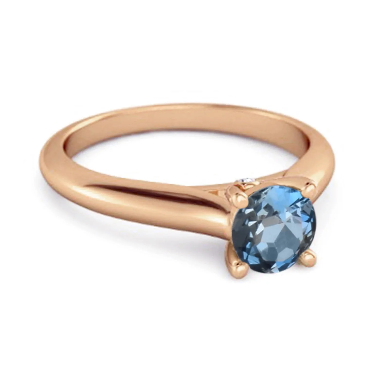 0.25 Ctw London Blue Topaz Solitaire 925 Silver Delaney Ring