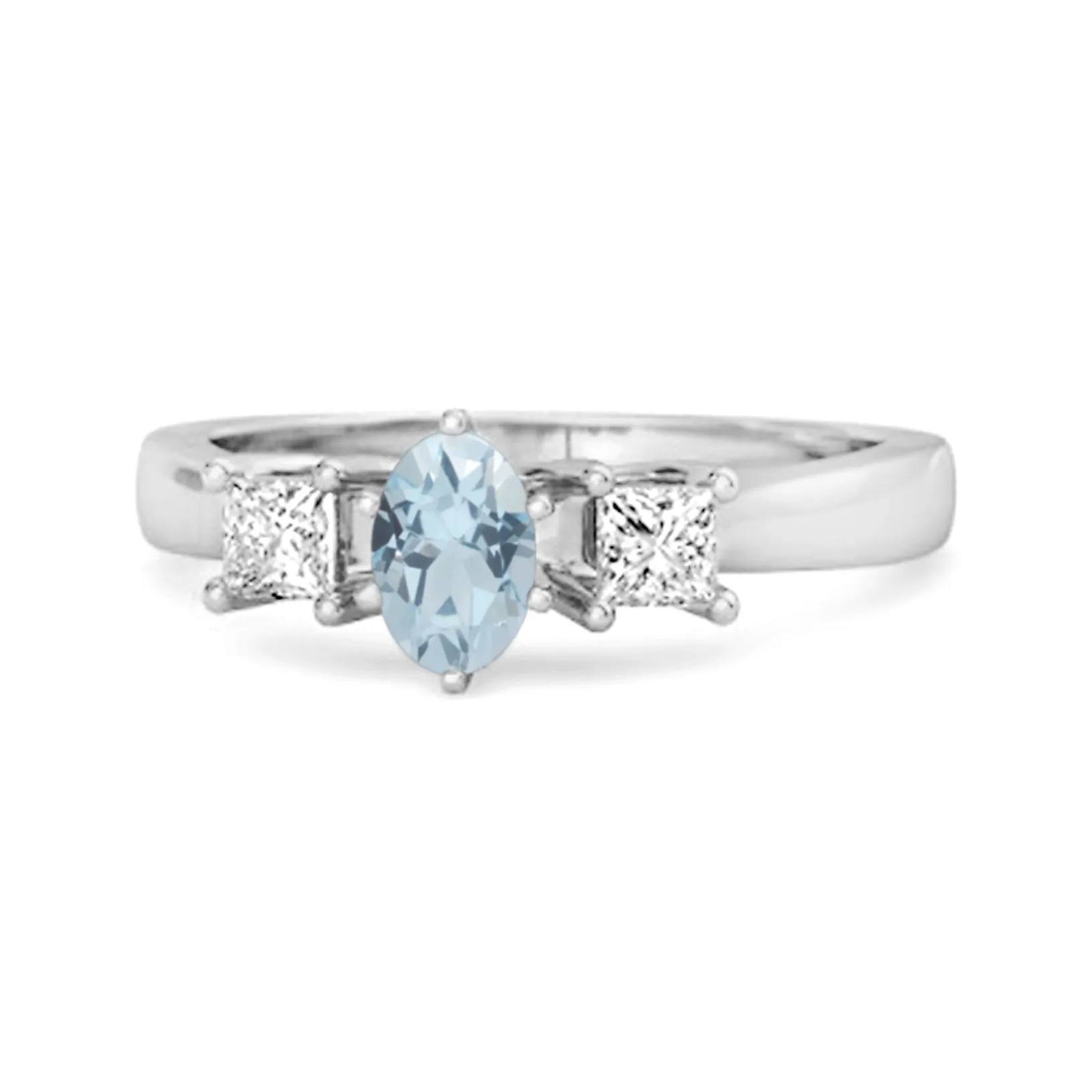 0.50 Ctw Blue Topaz 925 Sterling Silver Three Stone Confession Ring