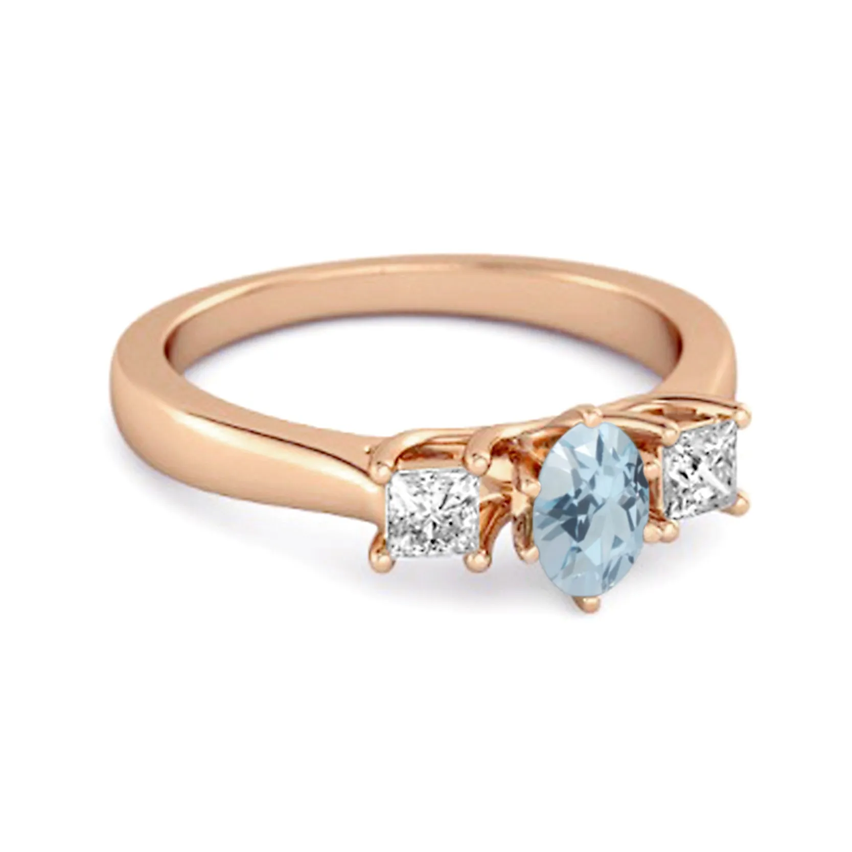0.50 Ctw Blue Topaz 925 Sterling Silver Three Stone Confession Ring