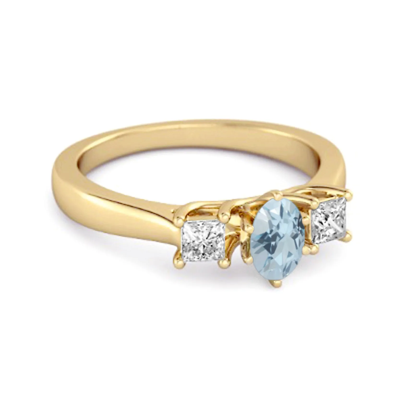 0.50 Ctw Blue Topaz 925 Sterling Silver Three Stone Confession Ring