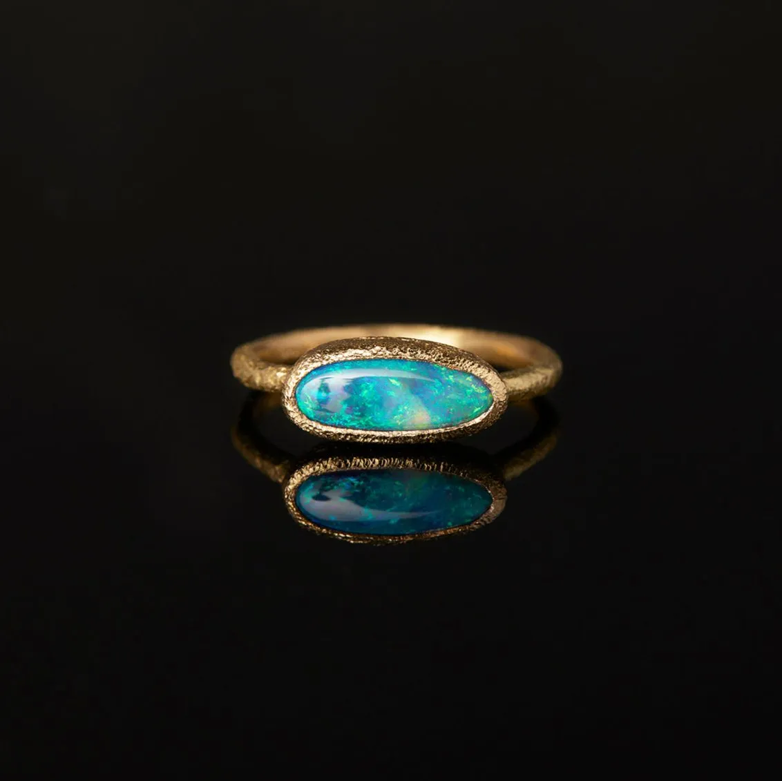 0.91 Carat One-of-a-Kind Boulder Opal Ring | OP7-OOAK
