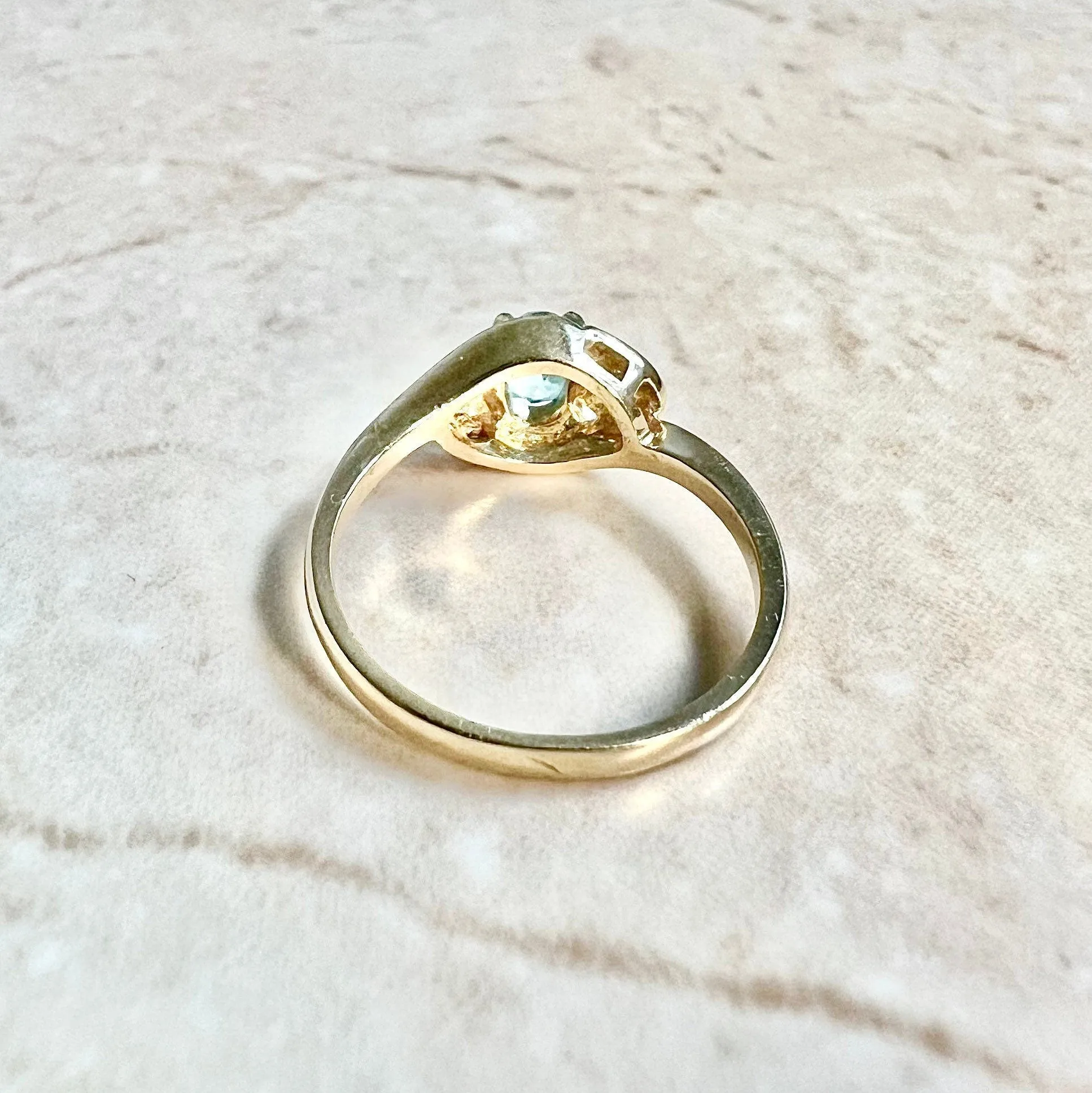 10 Karat Yellow Gold Swiss Blue Topaz Ring