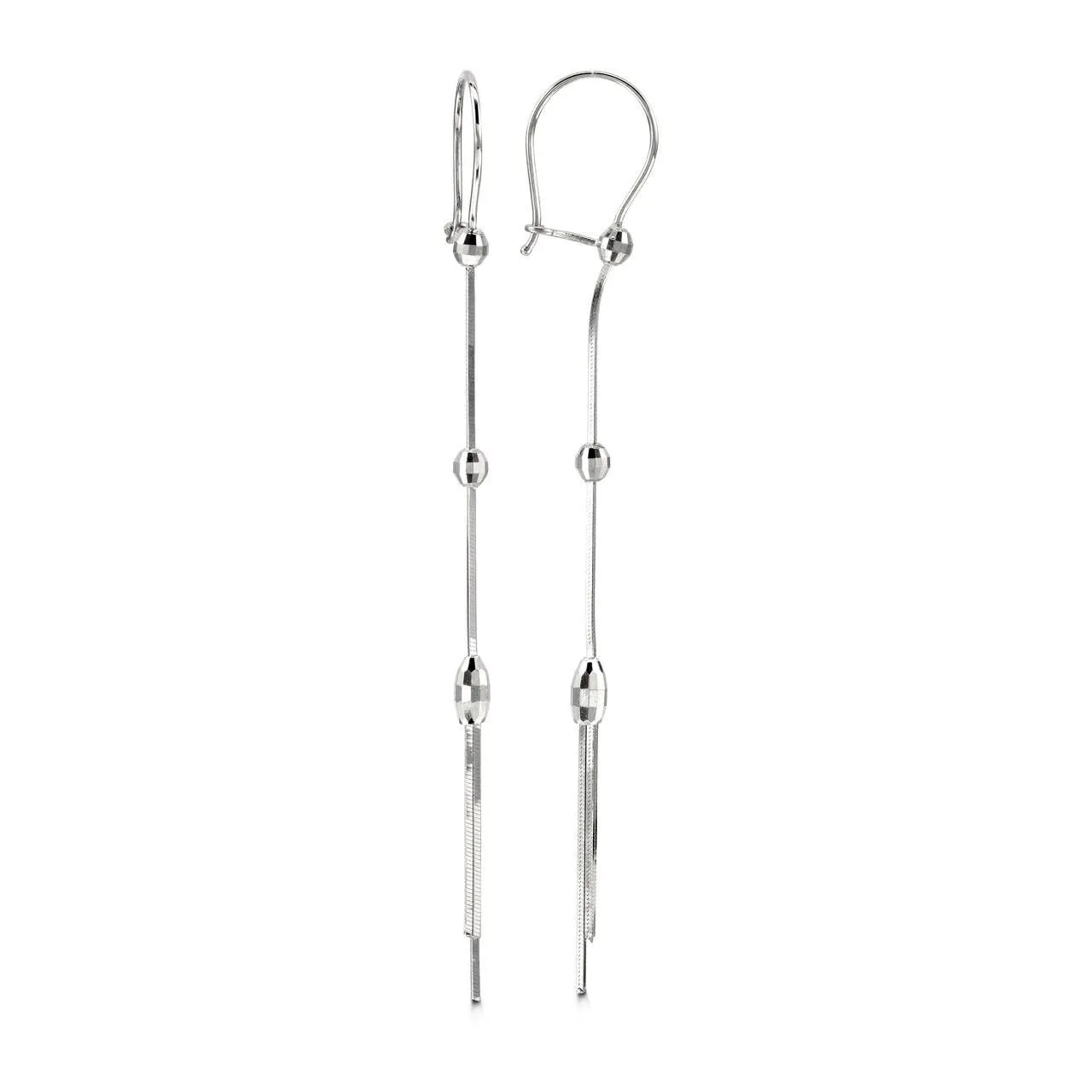 10K White Gold Dangle Earrings