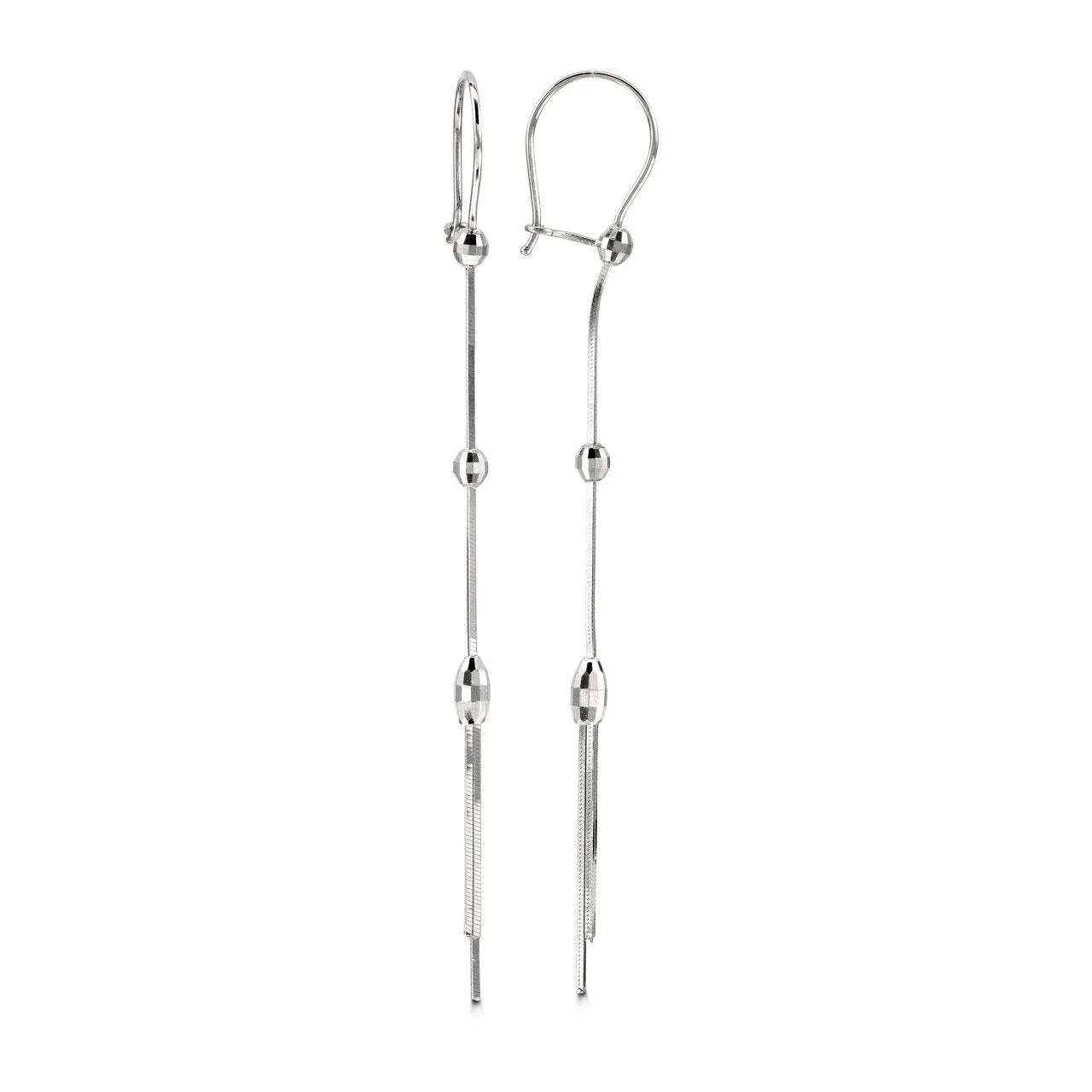 10K White Gold Dangle Earrings