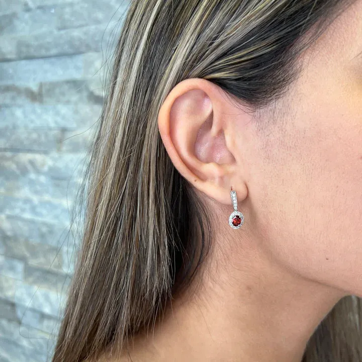 10K White Gold (November) Birthstone Citrine and Diamond Dangle Earrings