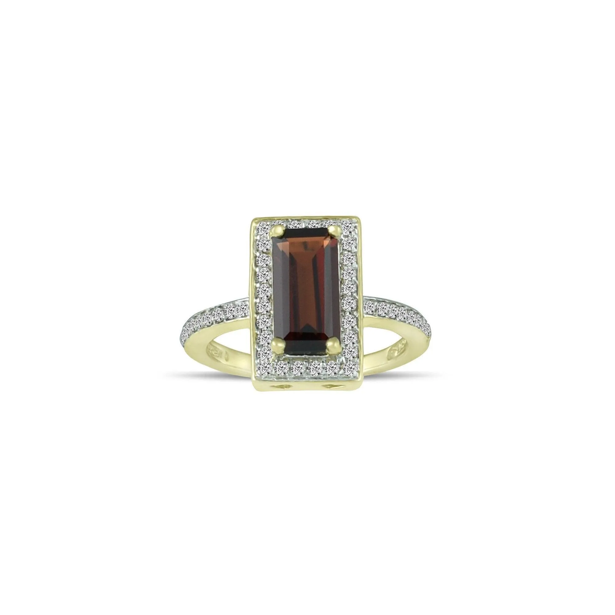 10K Yellow Gold Garnet and Diamond Accent Fashion Ring