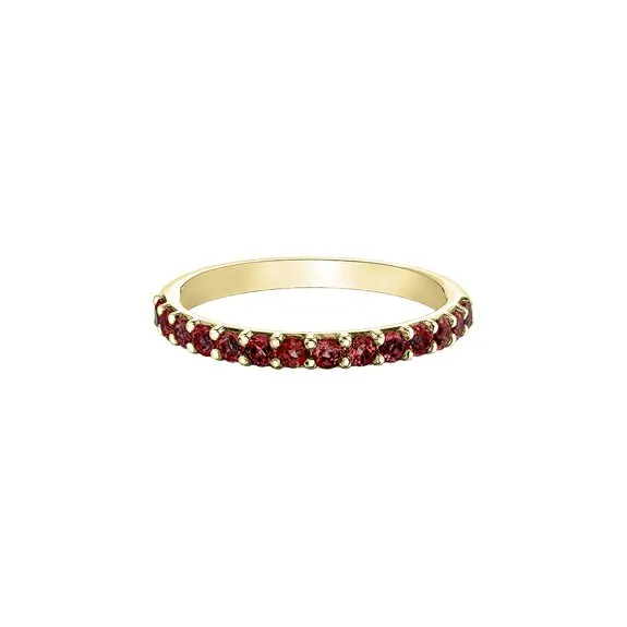10K Yellow Gold (January) Birthstone Garnet Stackable Band