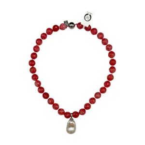120-36 | ROSE QUARTZ W/ WILD PEARL DROP