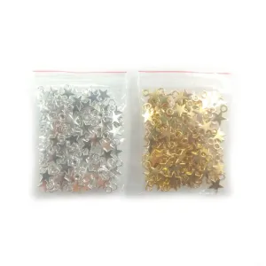 120pcs Stars Silver Gold Colour Tiny For Necklaces Bracelets Pendants Charms DIY