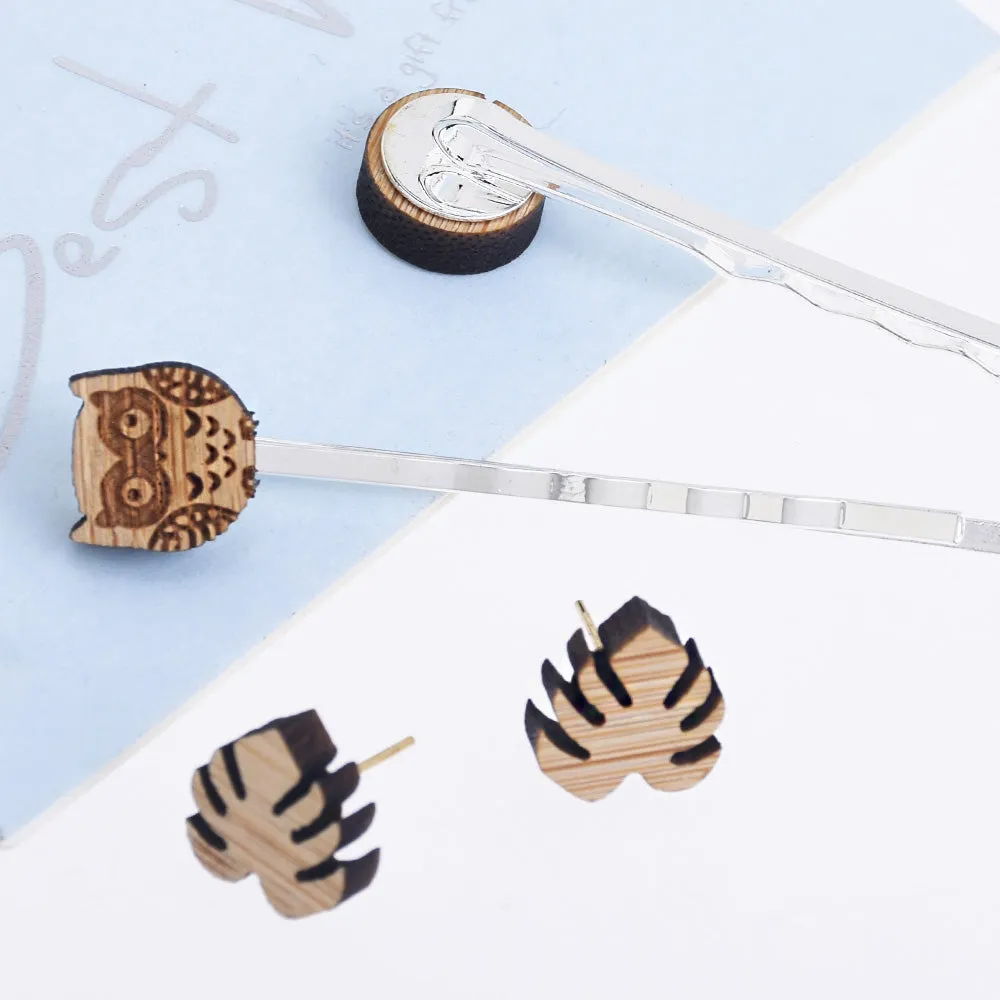12*12mm Round Birds Leaf Wood Charm Laser Cut Wooden Earrings Wood Cabochons Ear Stud Laser Cut Supplies 6pcs 10261167