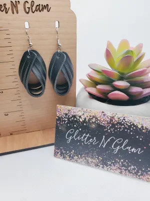 1235 Black Loop Dangle Earrings