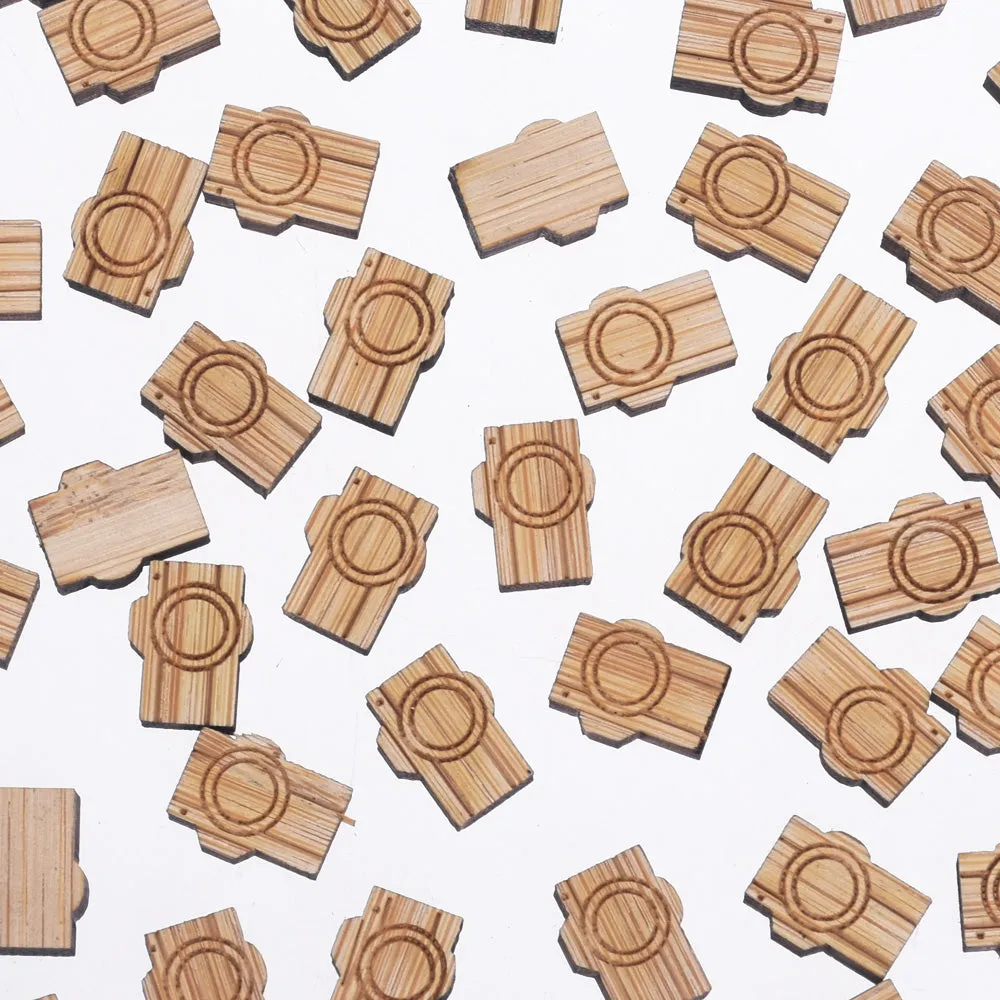 12*9mm DIY Laser Cut Wooden Camera Charms Wood Charm Laser Cut Supplies Earring Supplies Wood Cabochons 6pcs 10261174