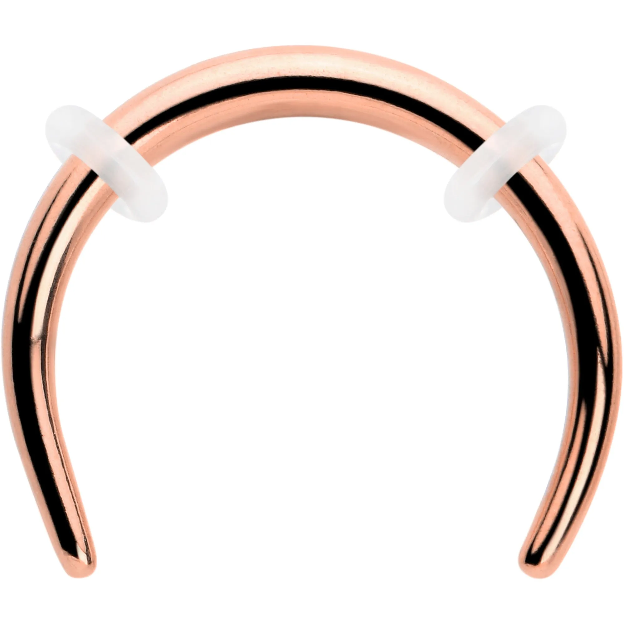 14 Gauge 3/8 Rose Gold Tone Pincher Crescent Taper