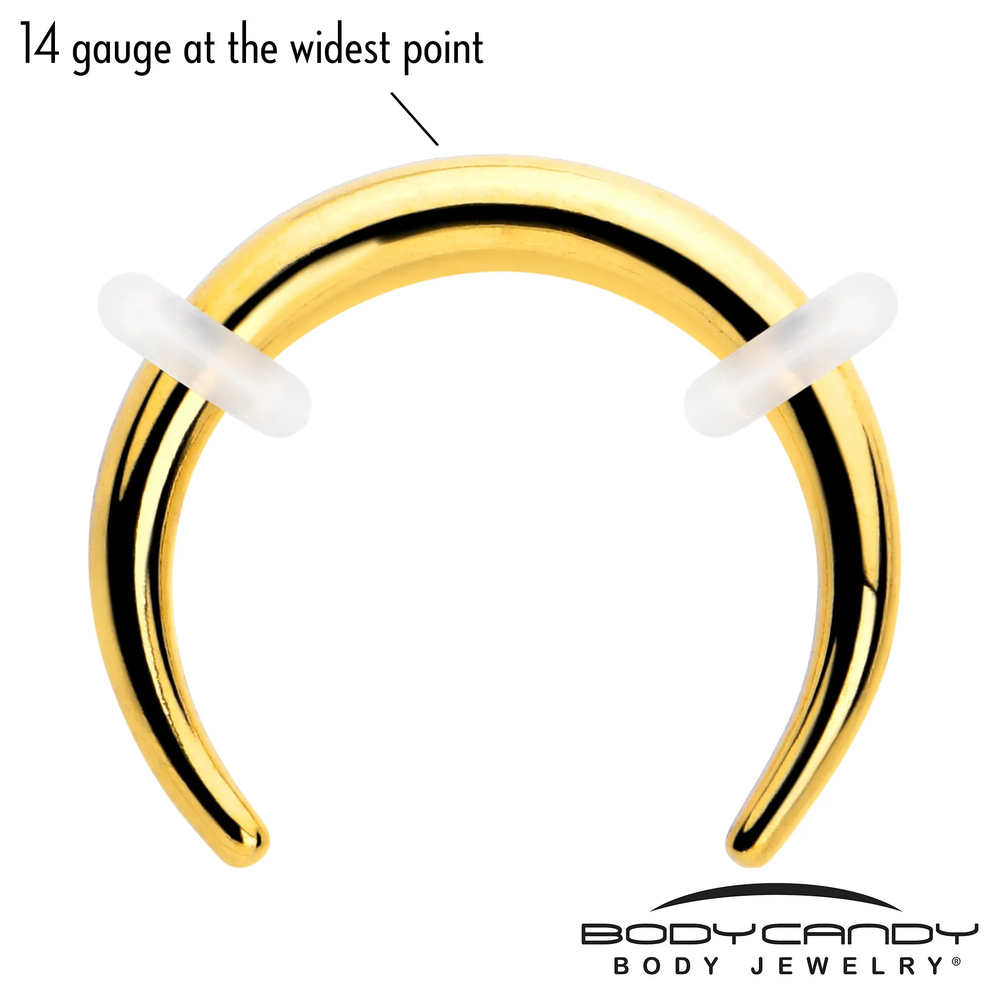 14 Gauge 5/16 Gold Tone Pincher Crescent Taper