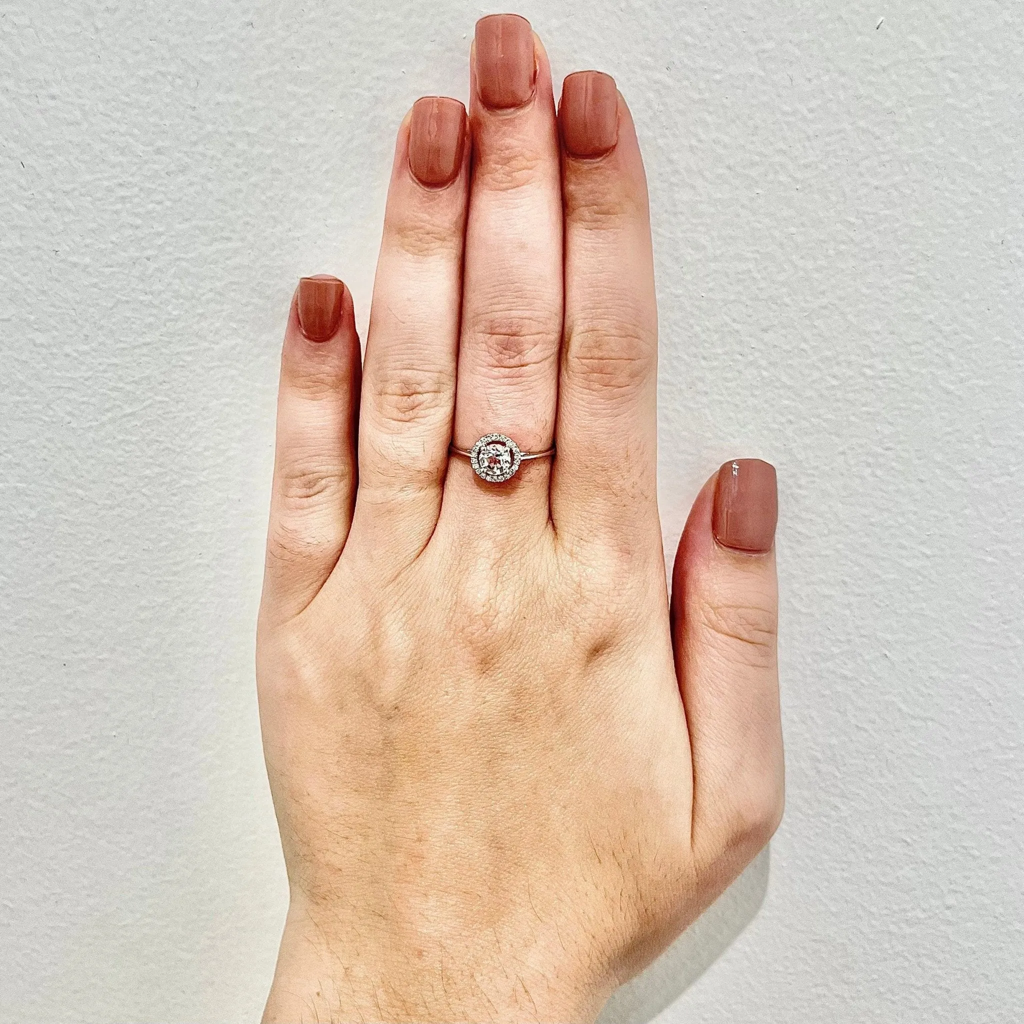 14 Karat White Gold April Birthstone Round White Topaz & Diamond Halo Ring