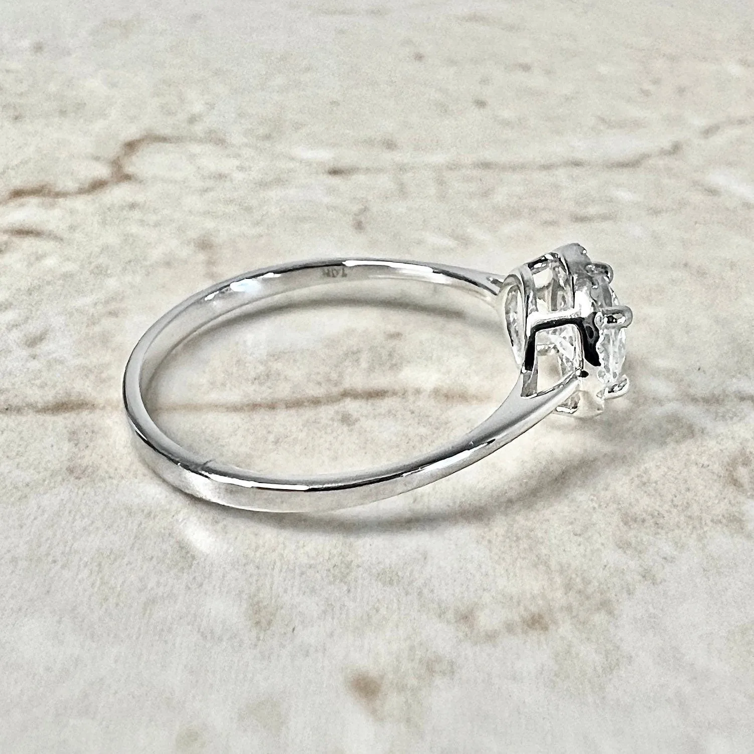14 Karat White Gold April Birthstone Round White Topaz & Diamond Halo Ring