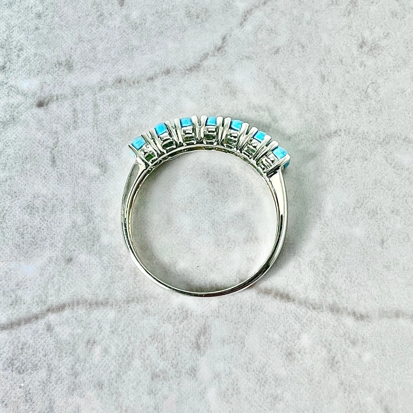 14 Karat Yellow Gold Turquoise Band Ring