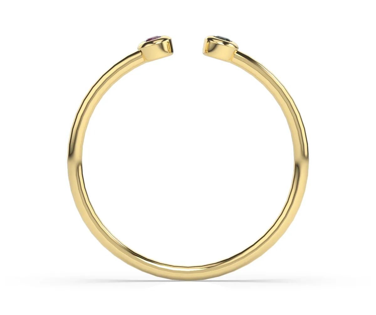 14K Double Bezel Ring