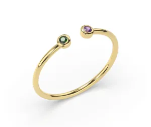 14K Double Bezel Ring