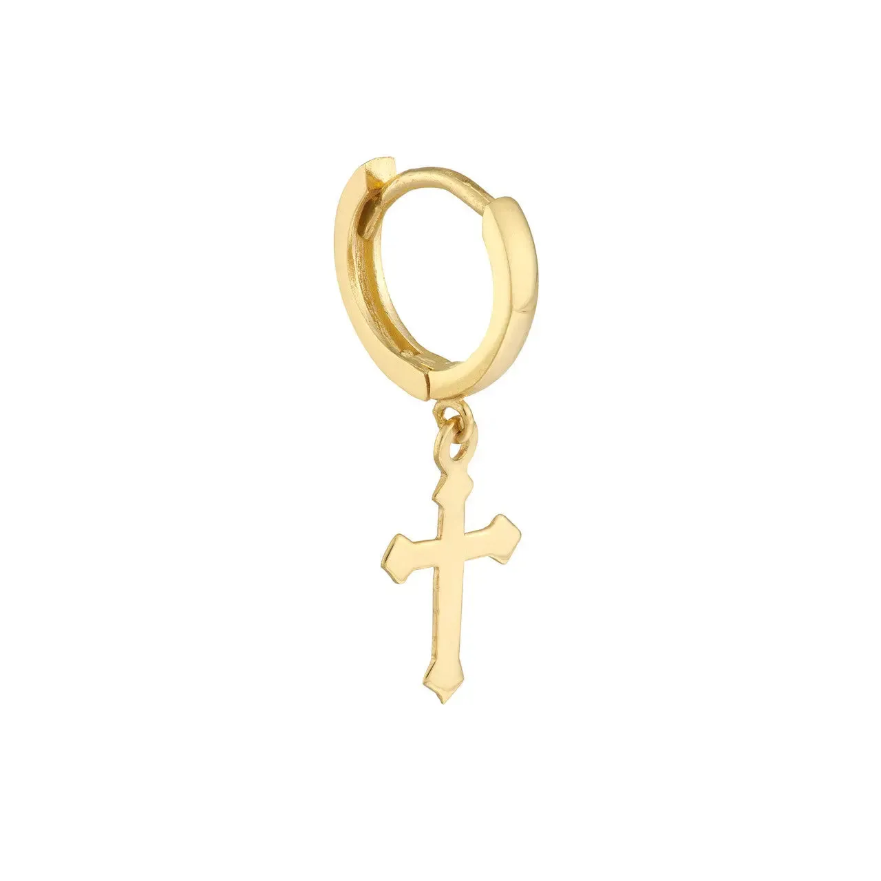 14k Gold Cross Dangle Earrings