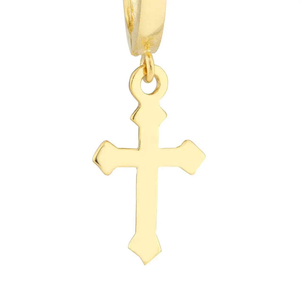 14k Gold Cross Dangle Earrings