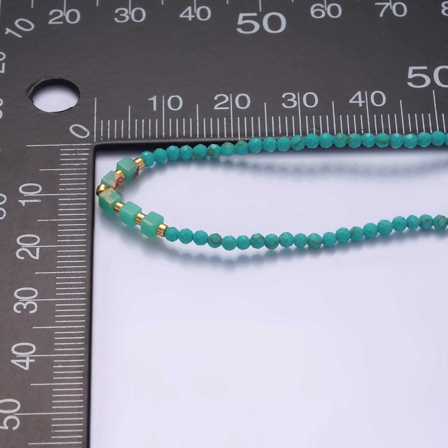 14K Gold Filled Turquoise Multifaceted Turquoise Rope Adjustable Friendship Bracelet | WA-2171 ~ WA-2219