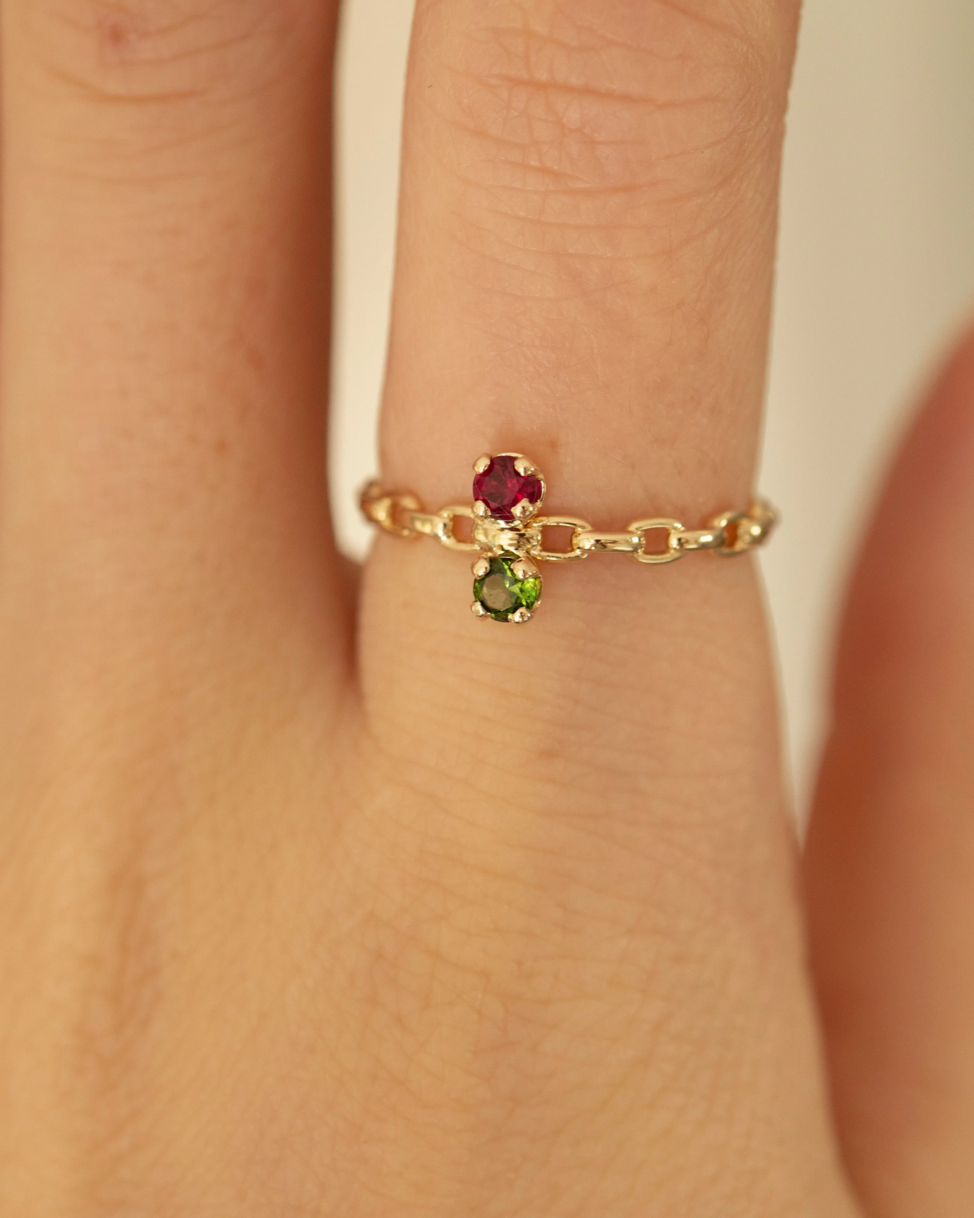 14k Gold Mother's Birthstone Ring, Lovers Birthstone Ring