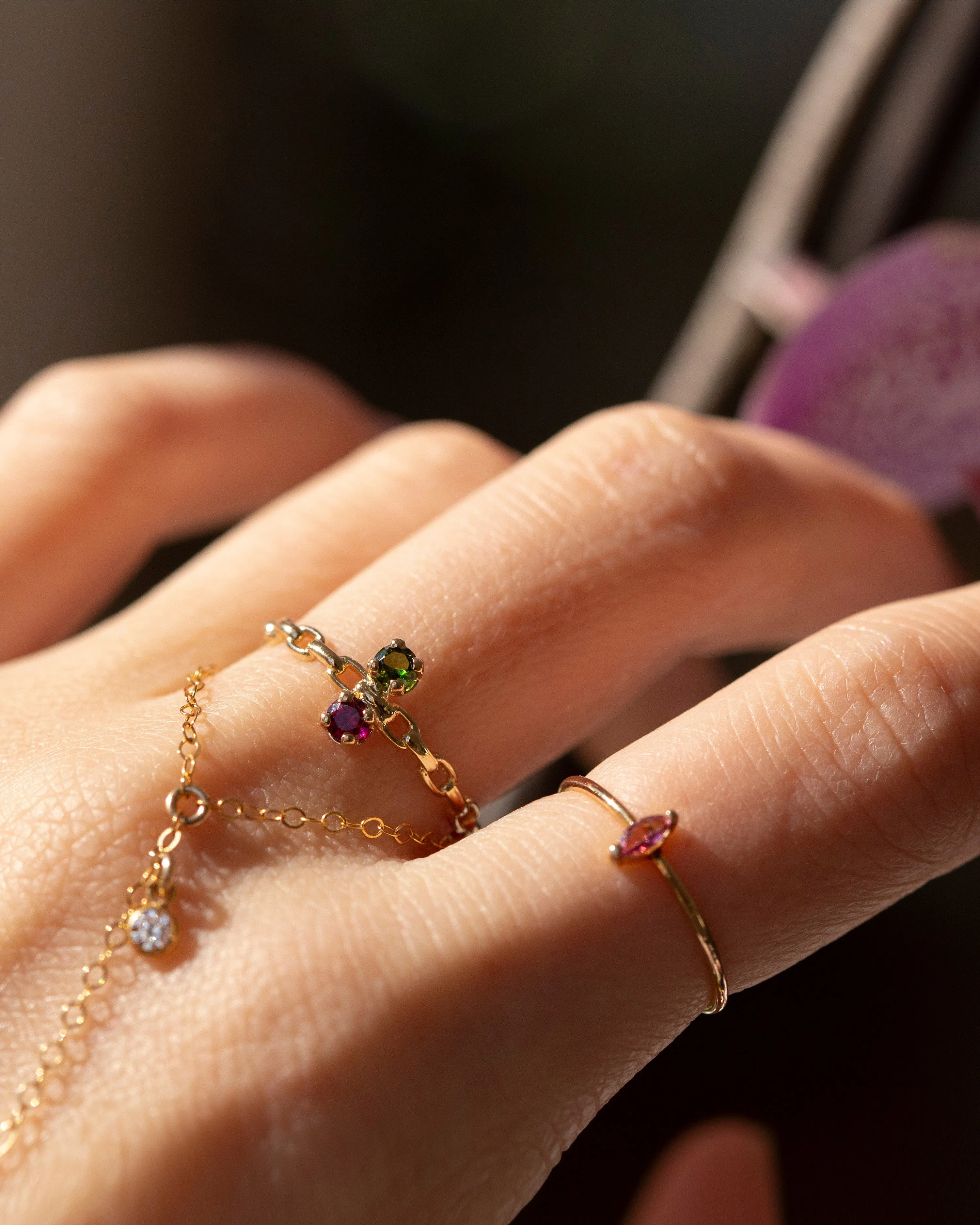 14k Gold Mother's Birthstone Ring, Lovers Birthstone Ring