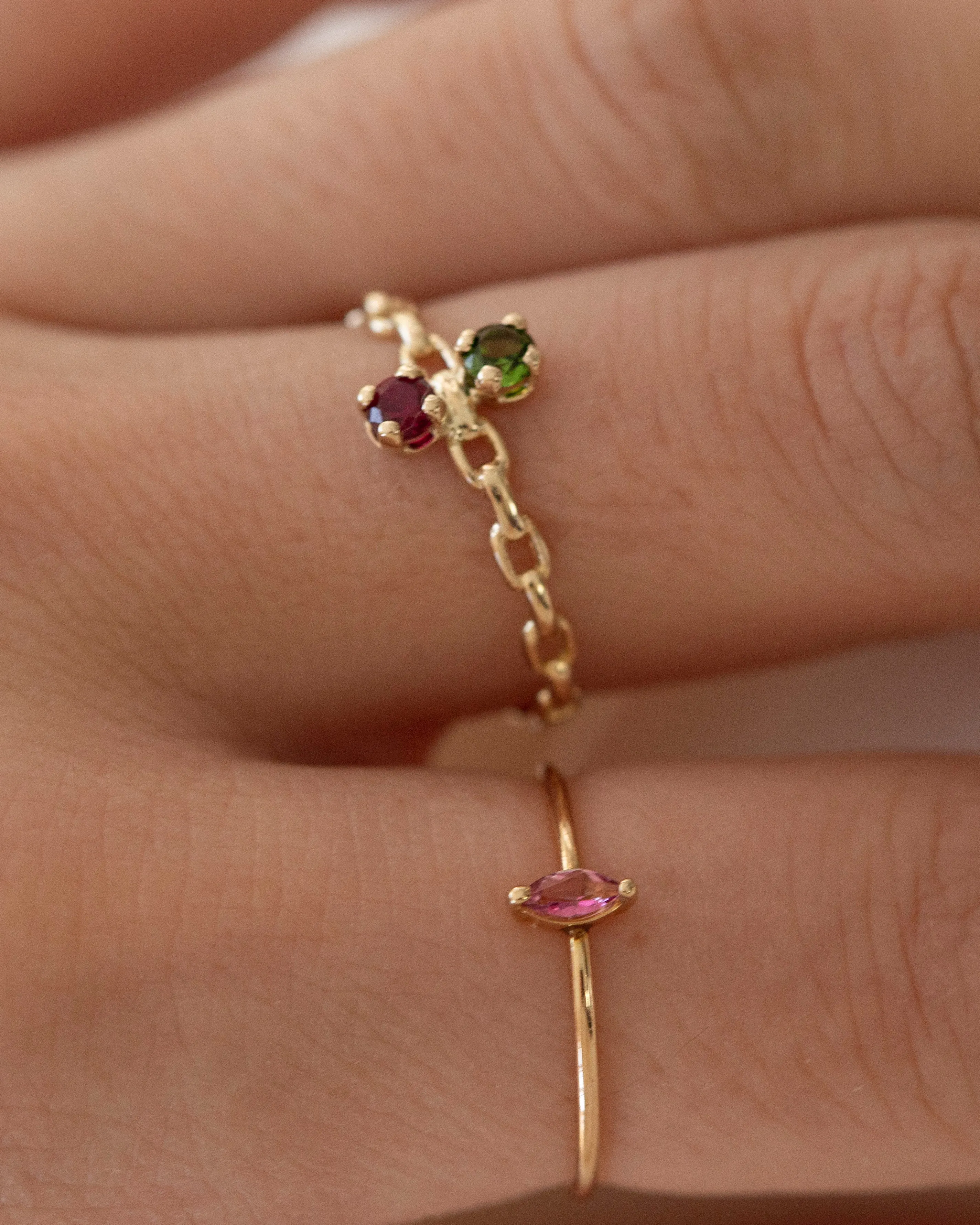 14k Gold Mother's Birthstone Ring, Lovers Birthstone Ring