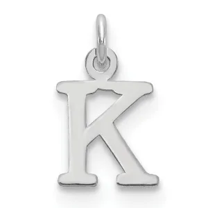14k White Gold Cut-Out Letter K Initial Design Charm Pendant