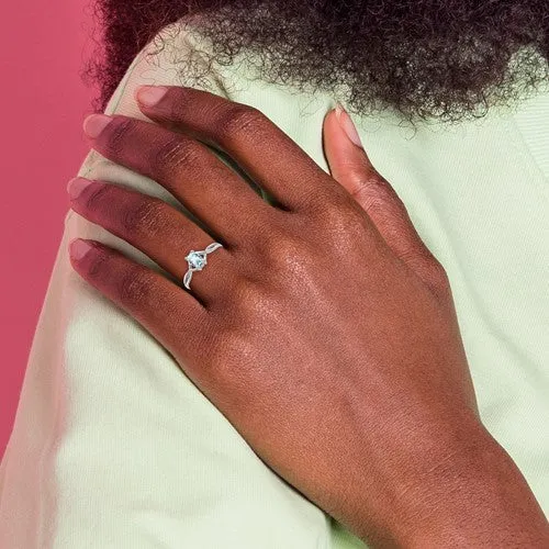 14k White Gold Genuine Oval Birthstone Rings