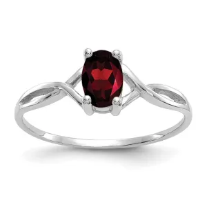 14k White Gold Genuine Oval Birthstone Rings