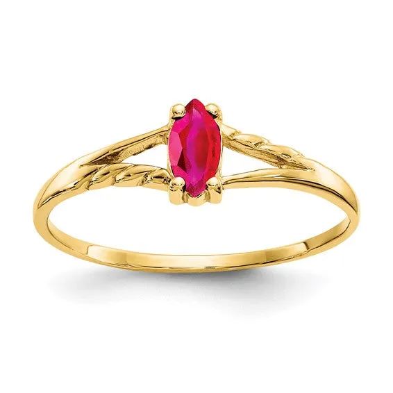 14k White or Yellow Gold Marquise Birthstone Rings