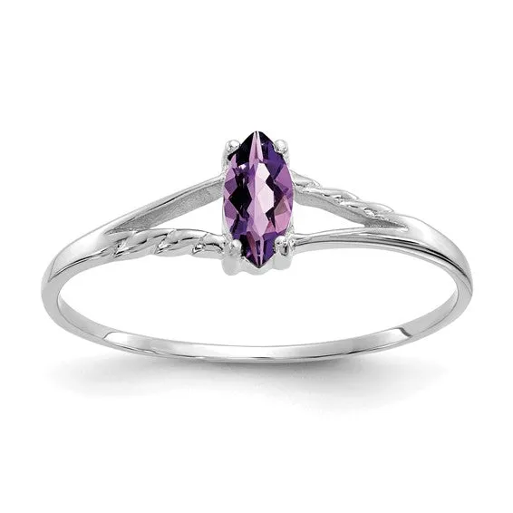 14k White or Yellow Gold Marquise Birthstone Rings